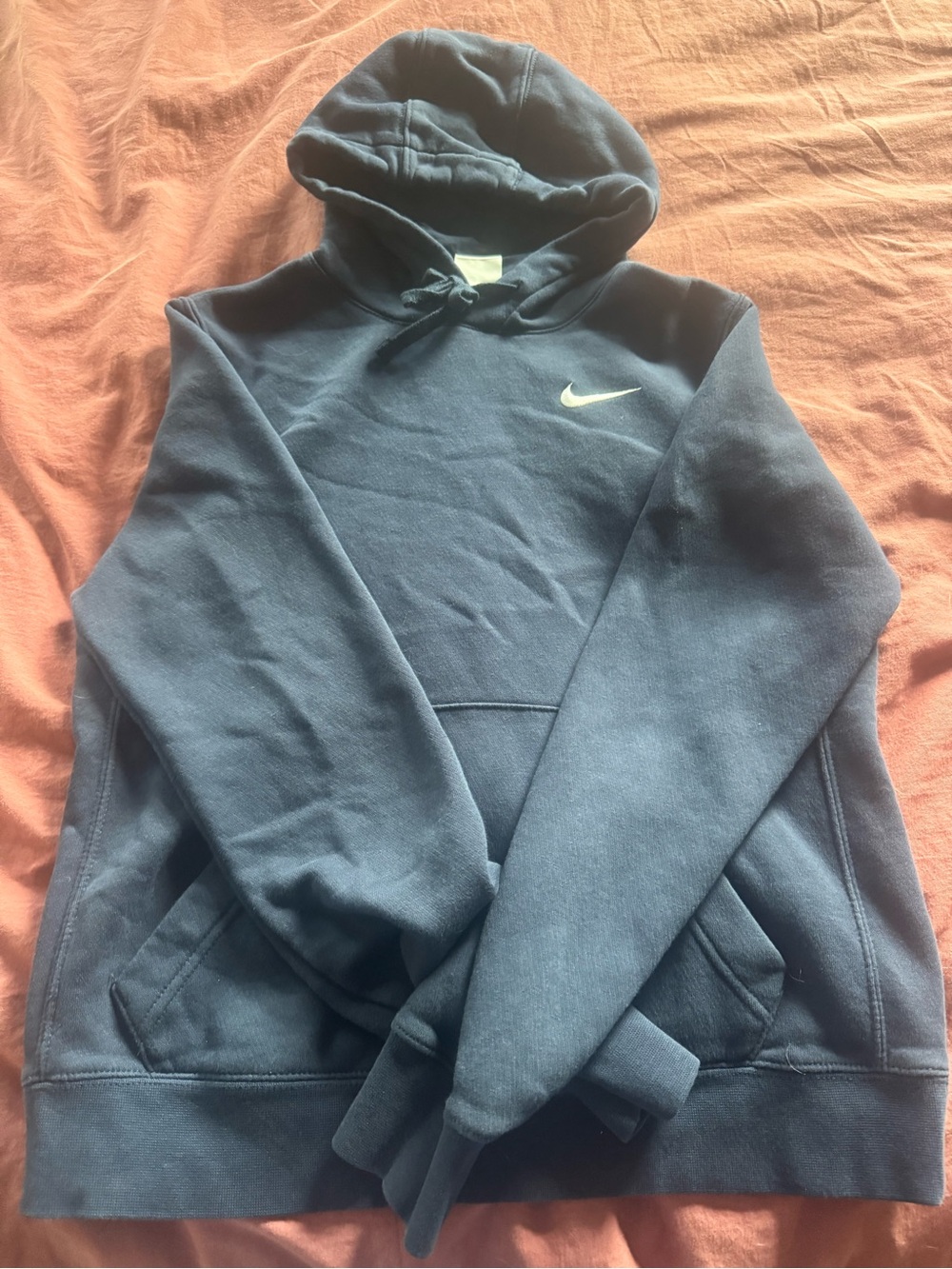 Nike Men’s Dark Blue Crewneck Hoodie with White Swoosh
